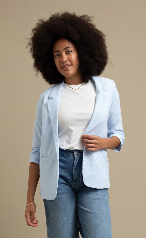 Summer Striped Blazer Blue/white