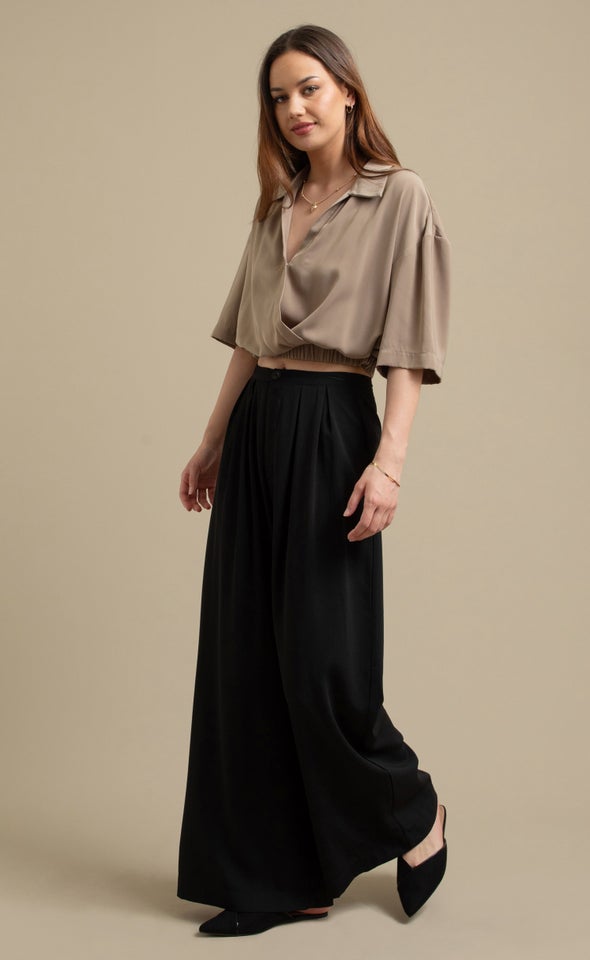 Summer Wide Leg Pants Black