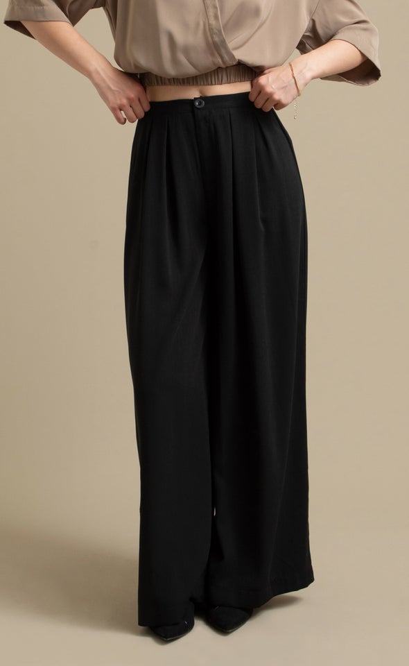 Summer Wide Leg Pants Black