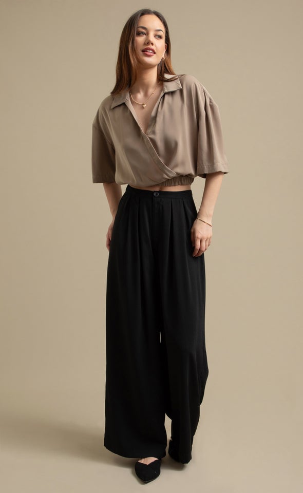 Summer Wide Leg Pants Black