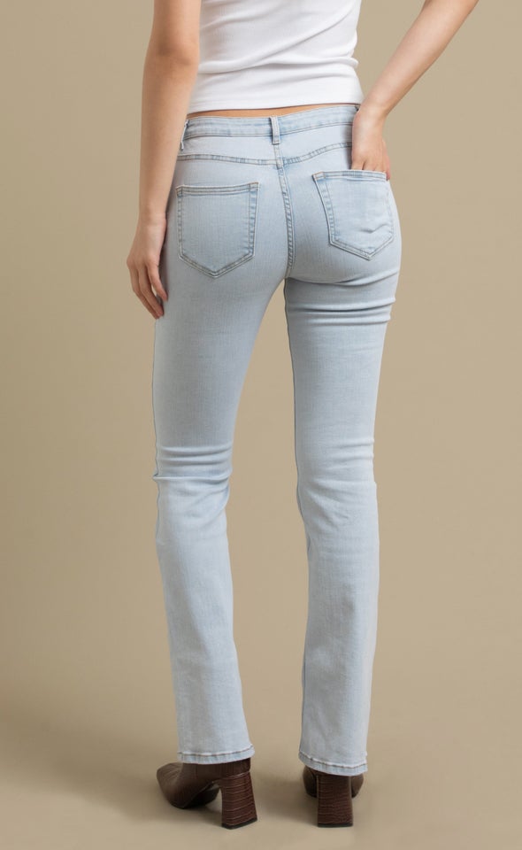 Super Light Low Rise Bootleg Jeans Pearl Blue