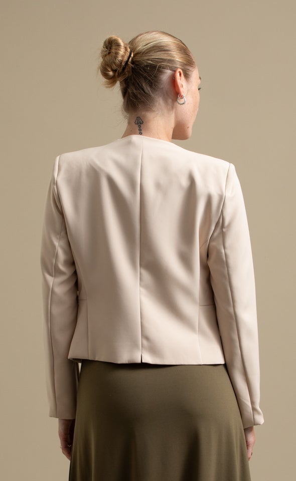 Tailored Blazer with Pockets Natural