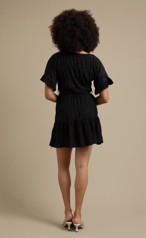 Textured CDC T-Shirt Dress Black