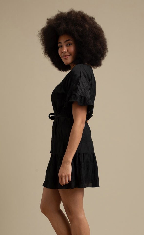 Textured CDC T-Shirt Dress Black