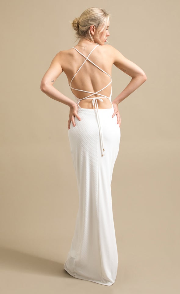 Textured Jersey Gown Cream