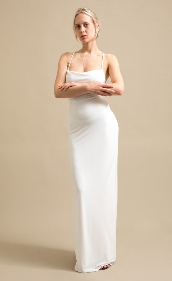 Textured Jersey Gown Cream