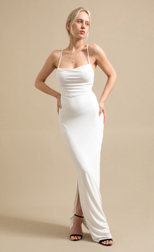 Textured Jersey Gown Cream