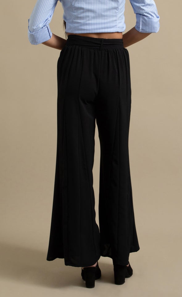 Tie Waist Palazzo Pant Black