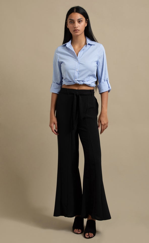 Tie Waist Palazzo Pant Black