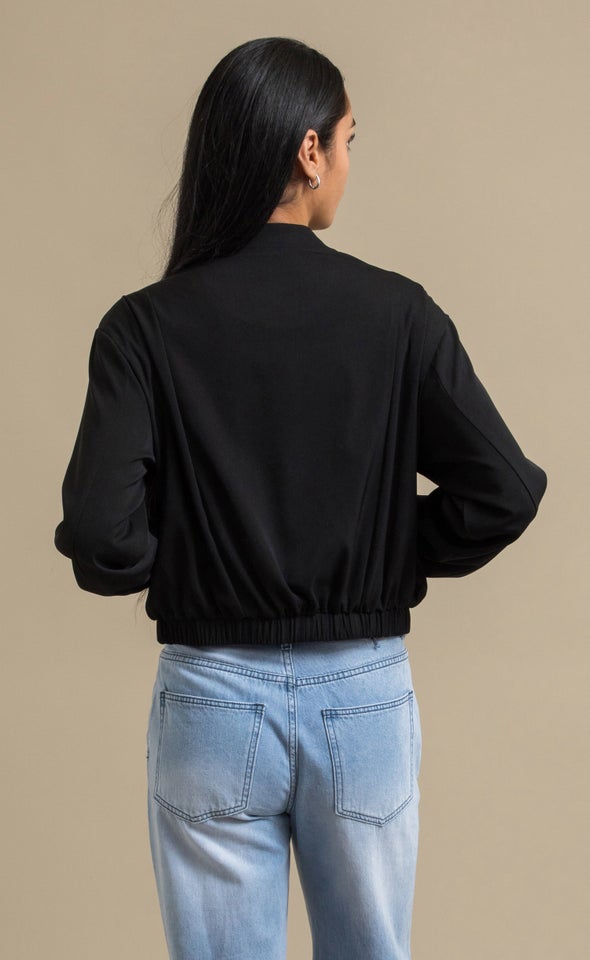 Twill Bomber Jacket Black