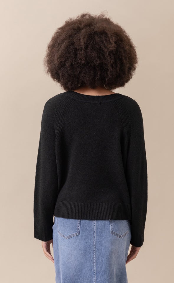 V Neck Sweater Black