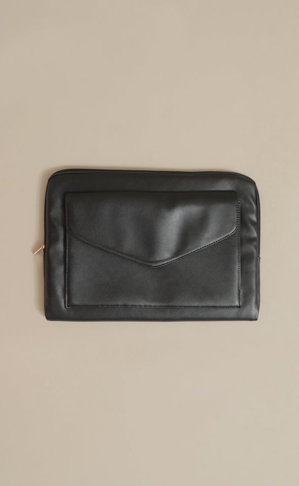 Vegan Leather Laptop Case Black