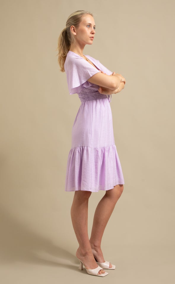 Voile Tie Front Dress Lilac