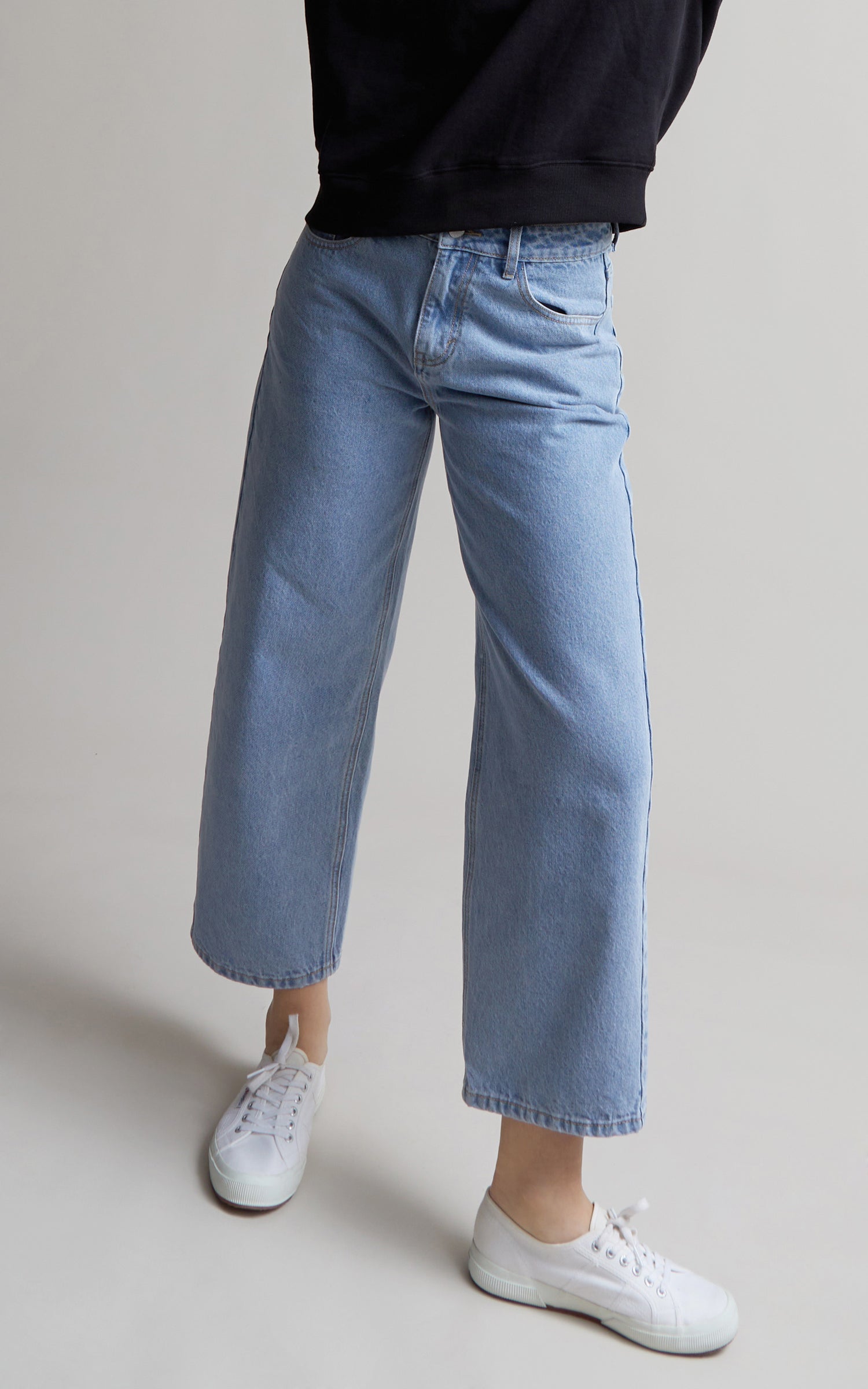 Wide leg capri on sale jeans