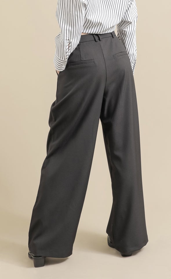 Wide Leg Suiting Pants Black