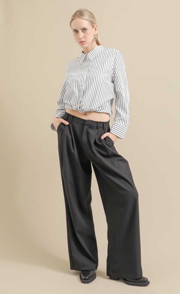 Wide Leg Suiting Pants Black