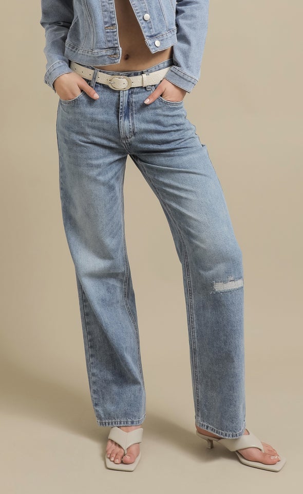 Worn In Wide leg Jeans Blue