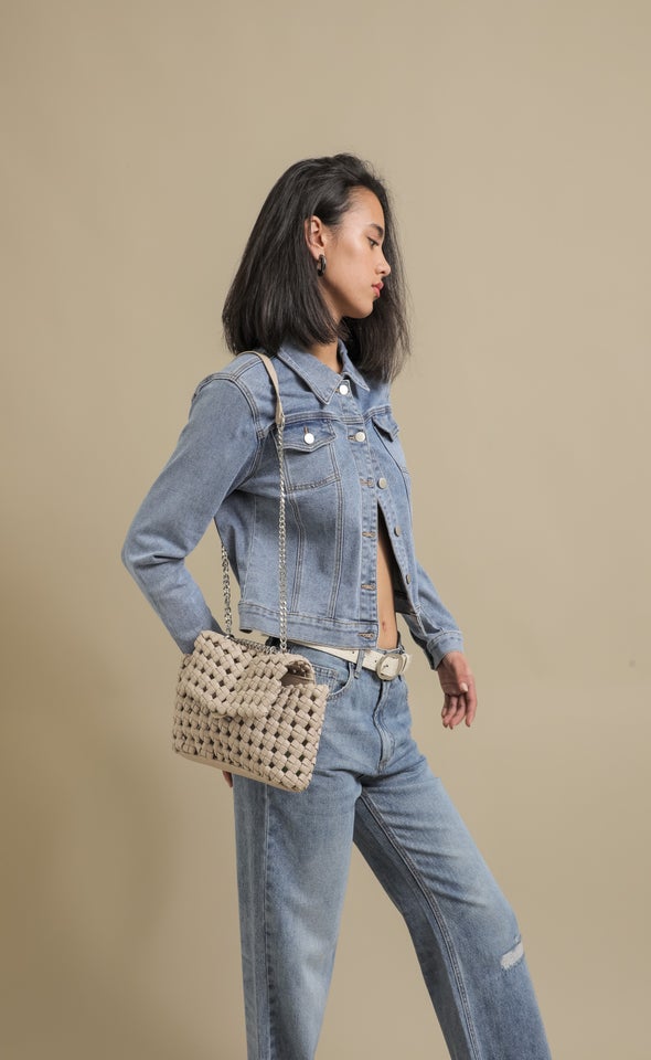 Woven Tote Beige