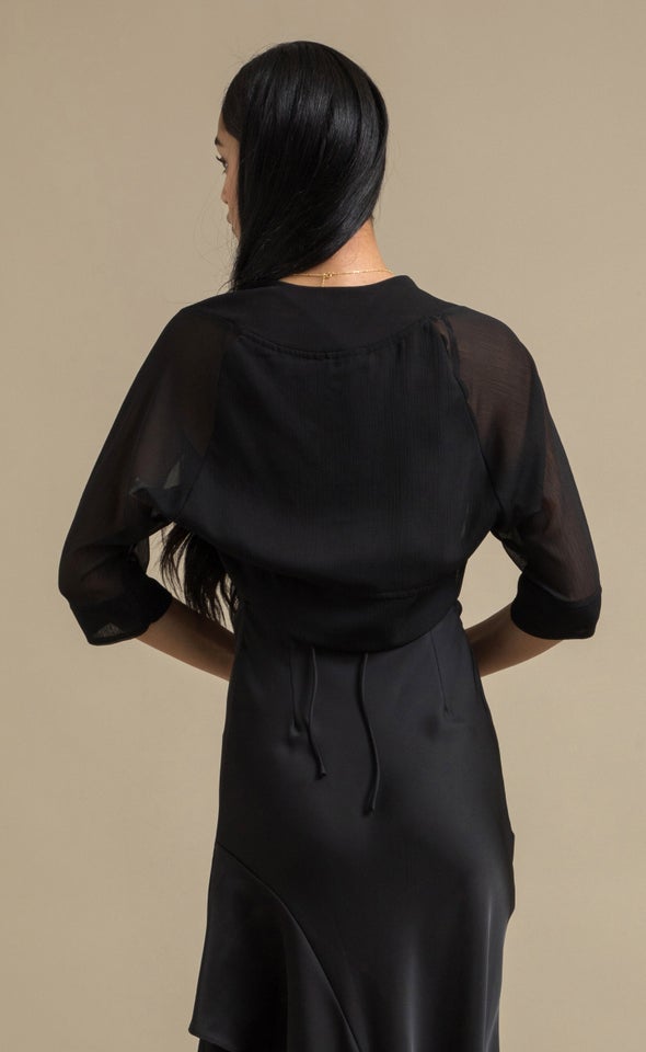 Yoryu Chiffon Bolero Black