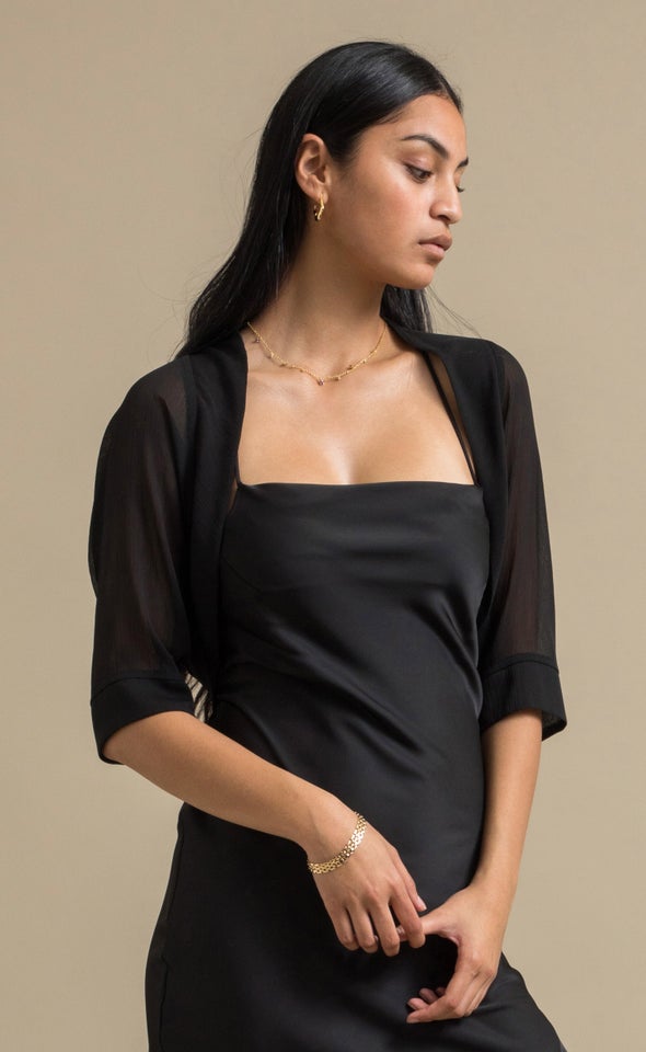 Yoryu Chiffon Bolero Black