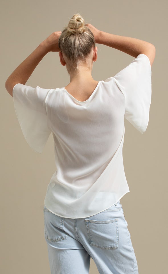 Yoryu Cowl Neck Tee Cream